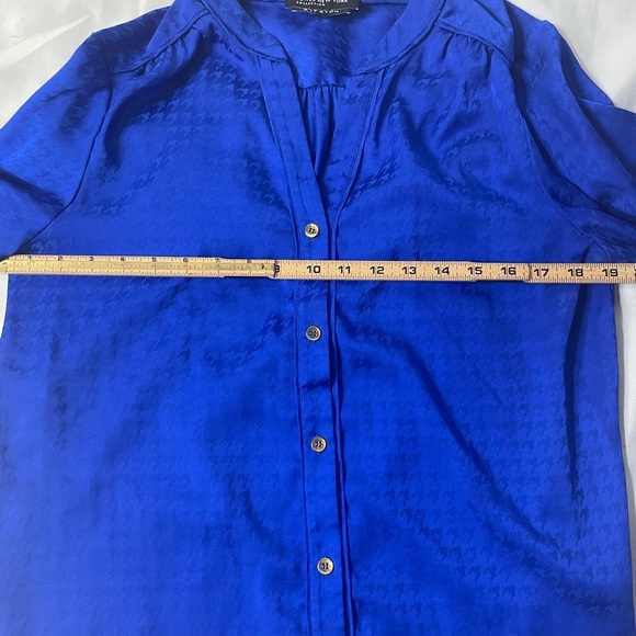 Jones New York blouse/top Collection Stretch button up SZ SM blue work/business - Picture 13 of 14